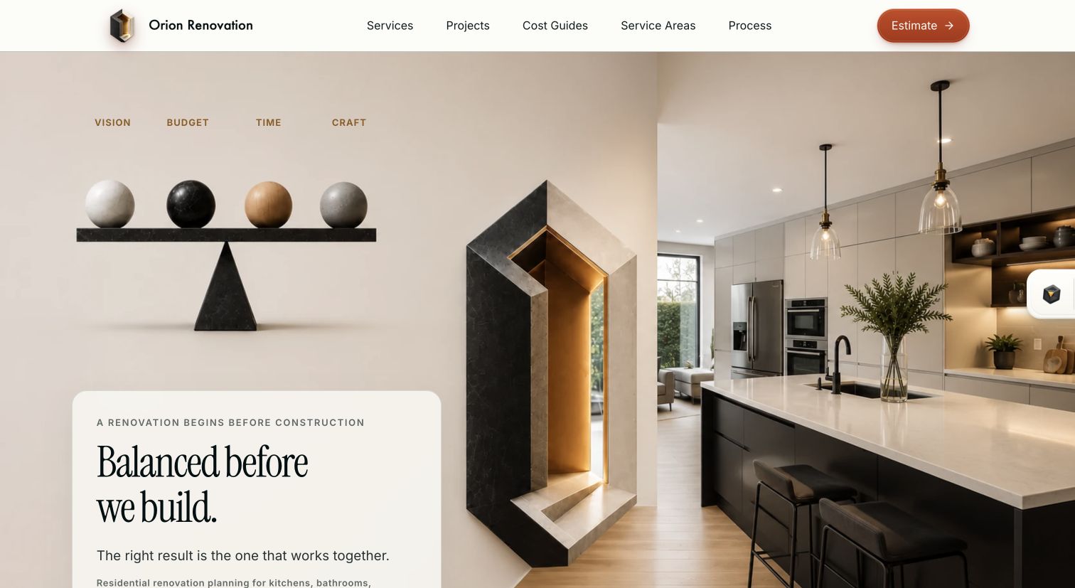 Orion Renovation homepage reference